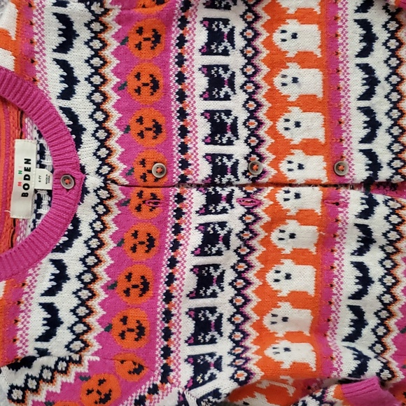 Mini Boden Girls Halloween Fair Isle Button Front Sweater Cardigan Sz6-7 - Picture 4 of 8